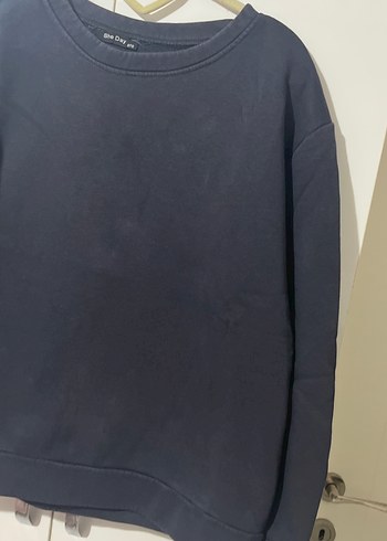 Siyah Oversize Kadın Sweatshirt - Görsel 2