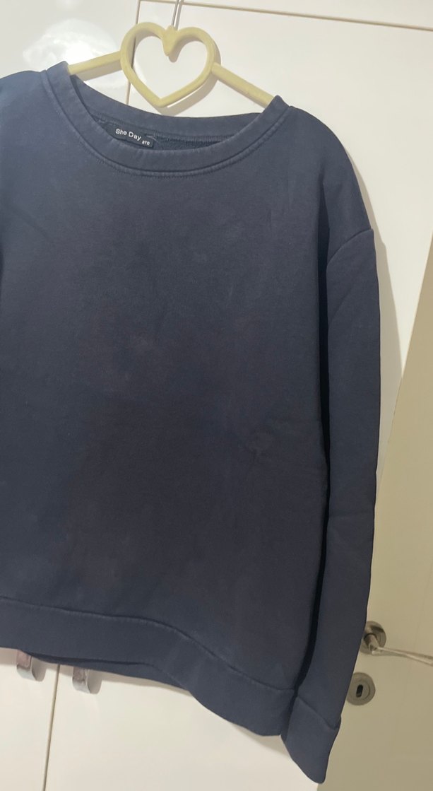 Siyah Oversize Kadın Sweatshirt - Görsel 2