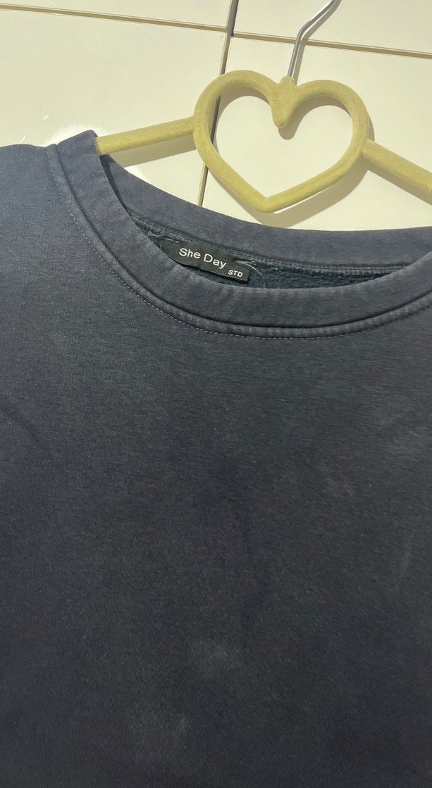 Siyah Oversize Kadın Sweatshirt - Görsel 3