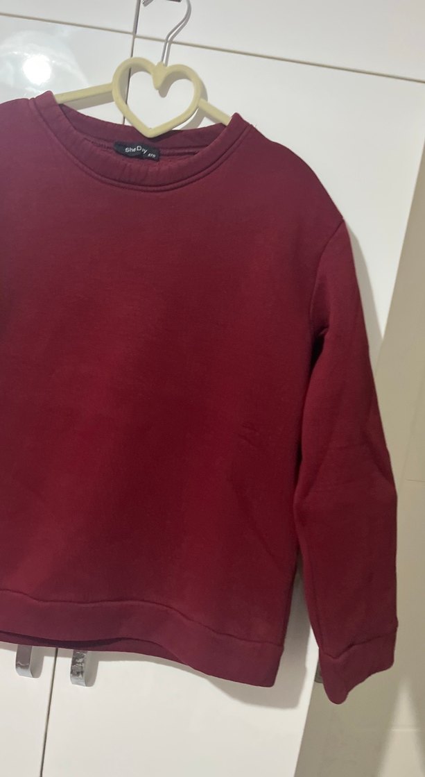 Bordo Oversize Kadın Sweatshirt - Görsel 2