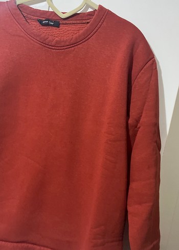 Koyu Turuncu  Kadın Sweatshirt, Salaş Kesim - Görsel 3
