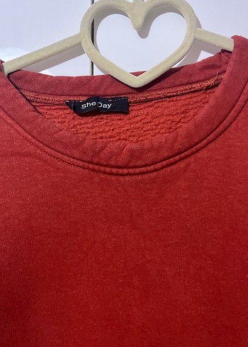 Koyu Turuncu  Kadın Sweatshirt, Salaş Kesim - Görsel 4