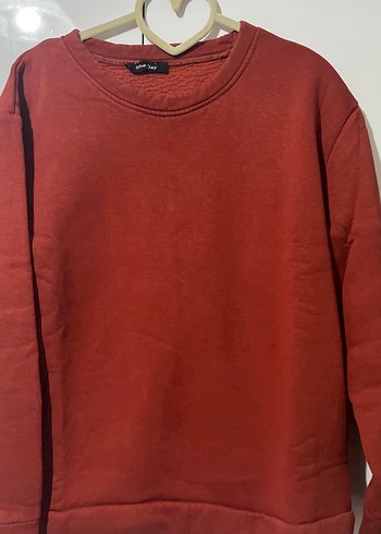 Koyu Turuncu  Kadın Sweatshirt, Salaş Kesim - Görsel 2