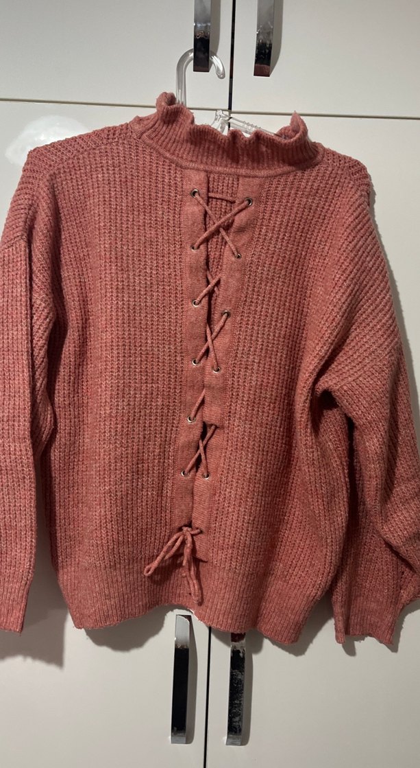 Pudra  Yumuşak Örgü Kadın Kazak - Görsel 5