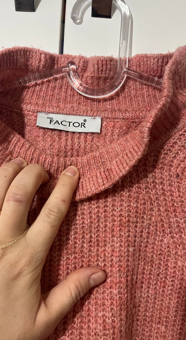 Pudra  Yumuşak Örgü Kadın Kazak - Görsel 4