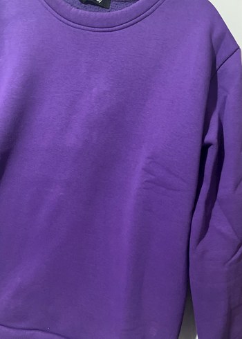 Mor Kadın Bisiklet Yaka Sweatshirt - Görsel 3