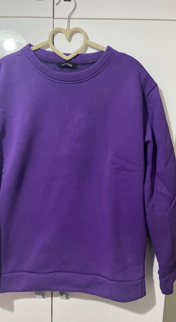 Mor Kadın Bisiklet Yaka Sweatshirt - Görsel 2