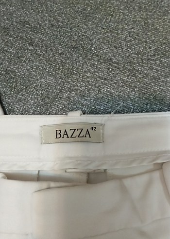 42 Beden beyaz Renk Kadın Beyaz Kumaş Pantolon Midi Boy