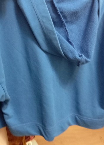 m Beden mavi Renk Kadın Mavi Fermuarlı Kısa Sweatshirt