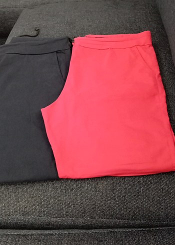 Kadın Kırmızı Mini Dar Kesim Kumaş Pantolon - Görsel 2