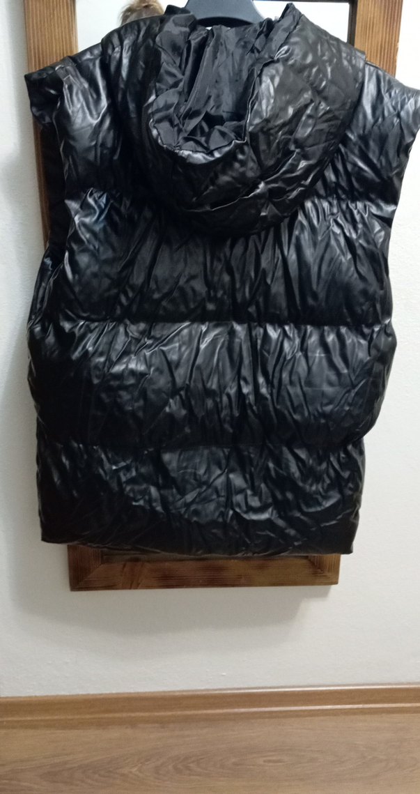 Siyah Deri Kemerli Kolsuz Mini Yelek - Görsel 5