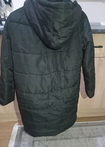 Siyah Fermuarlı Uzun mont - Görsel 7