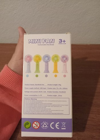 sarı Mini Taşınabilir El Vantilatörü - Görsel 2