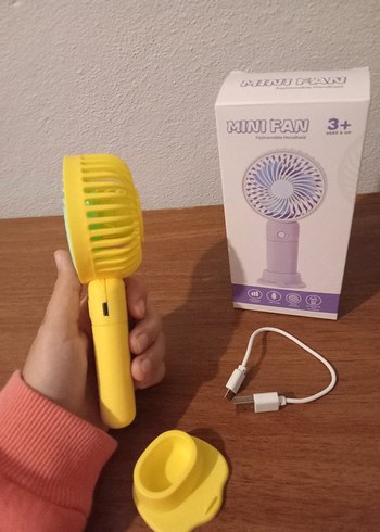 sarı Mini Taşınabilir El Vantilatörü - Görsel 3