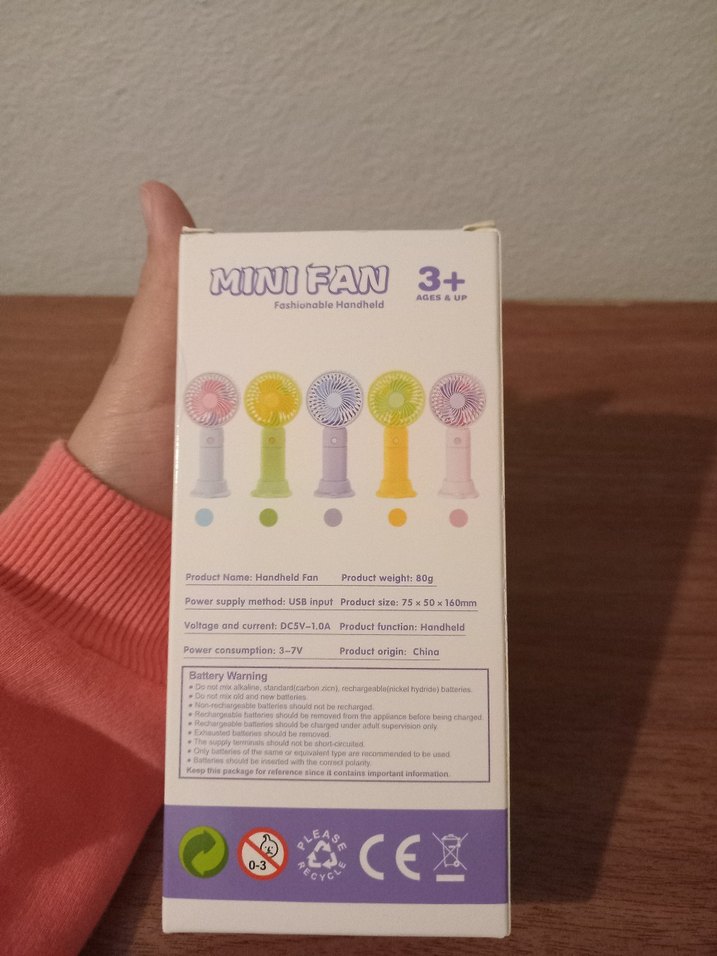 sarı Mini Taşınabilir El Vantilatörü - Görsel 2