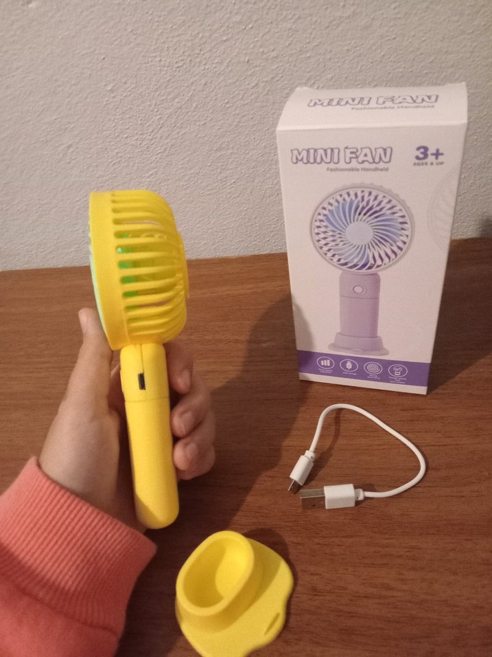 sarı Mini Taşınabilir El Vantilatörü - Görsel 3