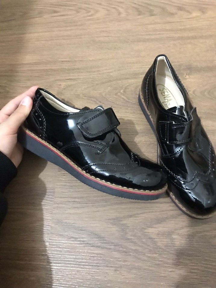 Parlak Siyah Erkek Çocuk Özel Ayakkabı - Görsel 3