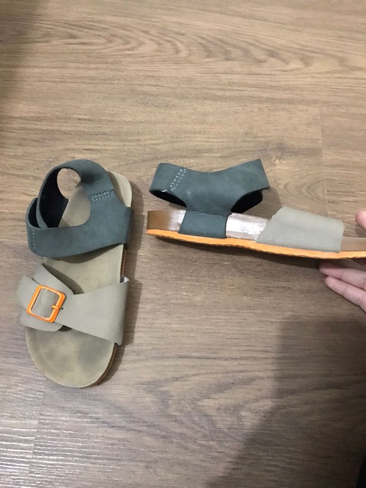 Gri Erkek Çocuk Tokalı Sandalet - Görsel 3