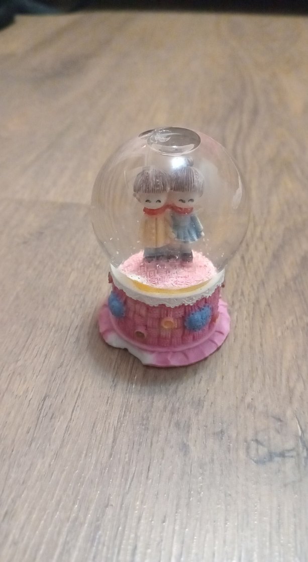 Pembe Pastel Figürlü Kar Küresi - Görsel 4