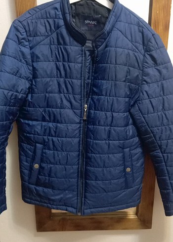 Erkek Mavi Kapitone Fermuarlı Mont - Görsel 2