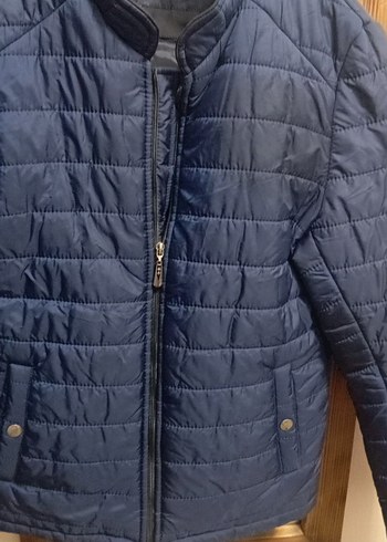 Erkek Mavi Kapitone Fermuarlı Mont - Görsel 3