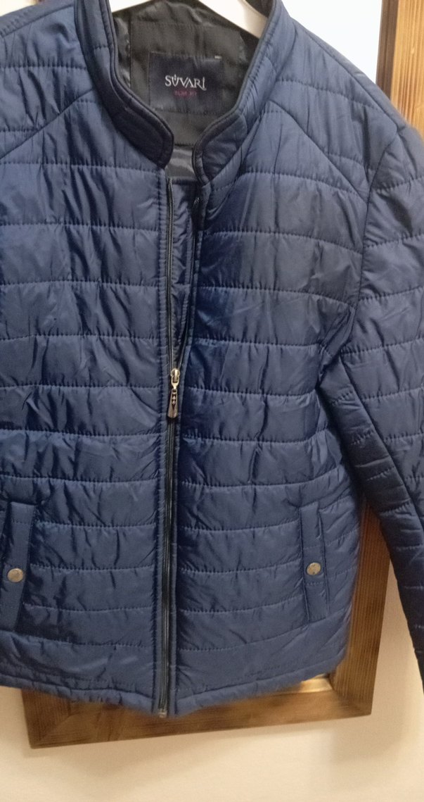 Erkek Mavi Kapitone Fermuarlı Mont - Görsel 3