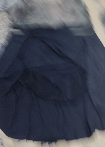 48 Beden lacivert Renk Gri Batik Desenli Drapeli Lacivert elbise mayo