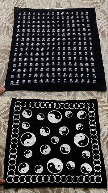 2 adet siyah desenli bandana