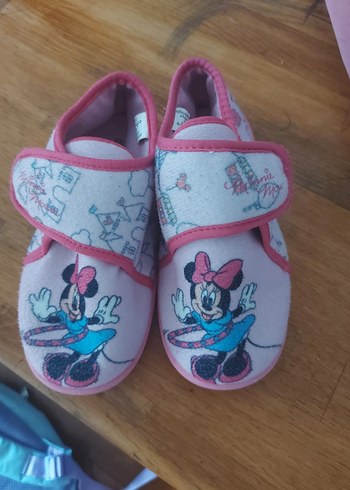 Kız Çocuk Pembe Minnie Baskılı Sıcak Panduf