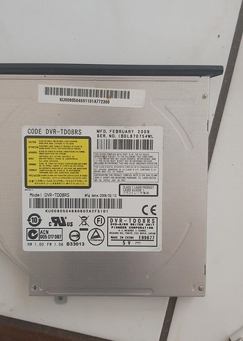 Gri Dahili DVD Sürücü DVR-TD08RS