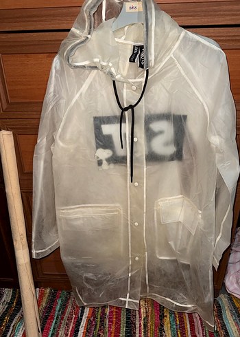 Zara Beyaz Şeffaf Midi Yağmurluk Kapüşonlu - Görsel 2