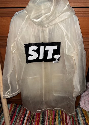 Zara Beyaz Şeffaf Midi Yağmurluk Kapüşonlu - Görsel 4