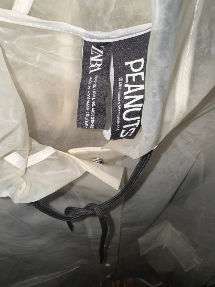 Zara Beyaz Şeffaf Midi Yağmurluk Kapüşonlu - Görsel 3