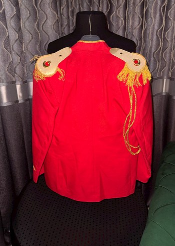 Uzun Kollu Kırmızı Erkek Ceket - Görsel 2