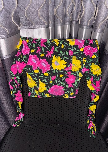 Çiçek Desenli Mini Street Wear Büstiyer - Görsel 2