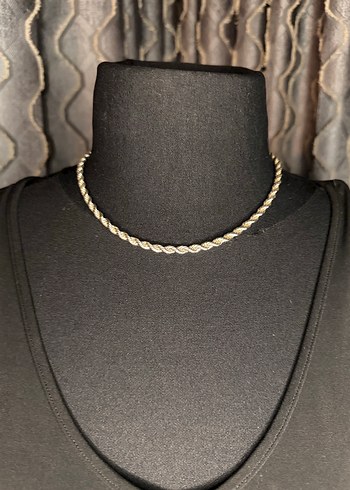 Zincir Detaylı Gümüş Renkli Midi Kolye - Görsel 2