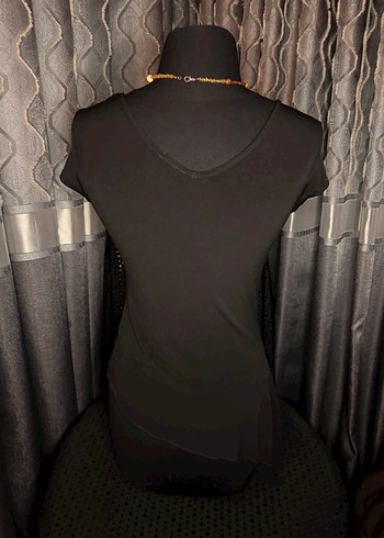 Siyah V Yaka Hamile Uzun Bluz - Görsel 5