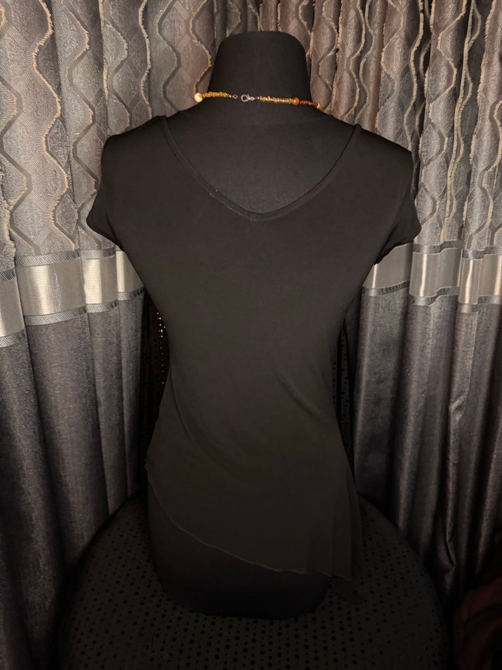 Siyah V Yaka Hamile Uzun Bluz - Görsel 5