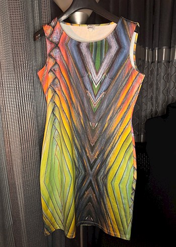 Kadın Çok Renkli Pilili V Yakalı Uzun Elbise - Görsel 2