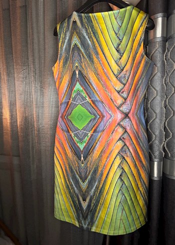 Kadın Çok Renkli Pilili V Yakalı Uzun Elbise - Görsel 4