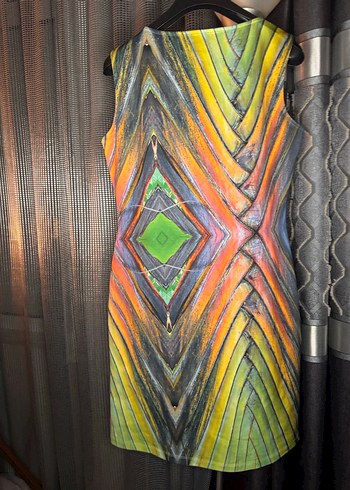 Kadın Çok Renkli Pilili V Yakalı Uzun Elbise - Görsel 3