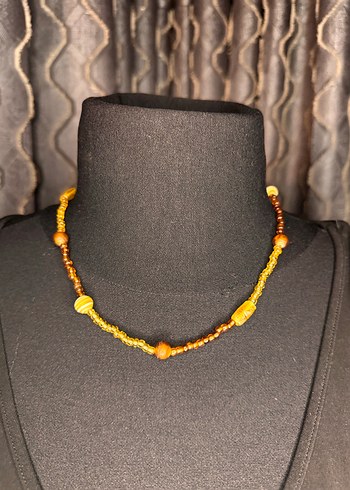 Bohem Tarz Kahverengi Boncuklu Midi Kolye - Görsel 6