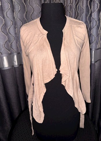 Koton Bej Kadın Süet Salaş Hırka - Görsel 7