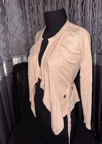 Koton Bej Kadın Süet Salaş Hırka - Görsel 9