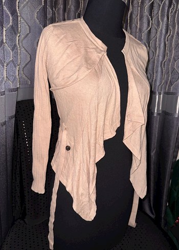 Koton Bej Kadın Süet Salaş Hırka - Görsel 3