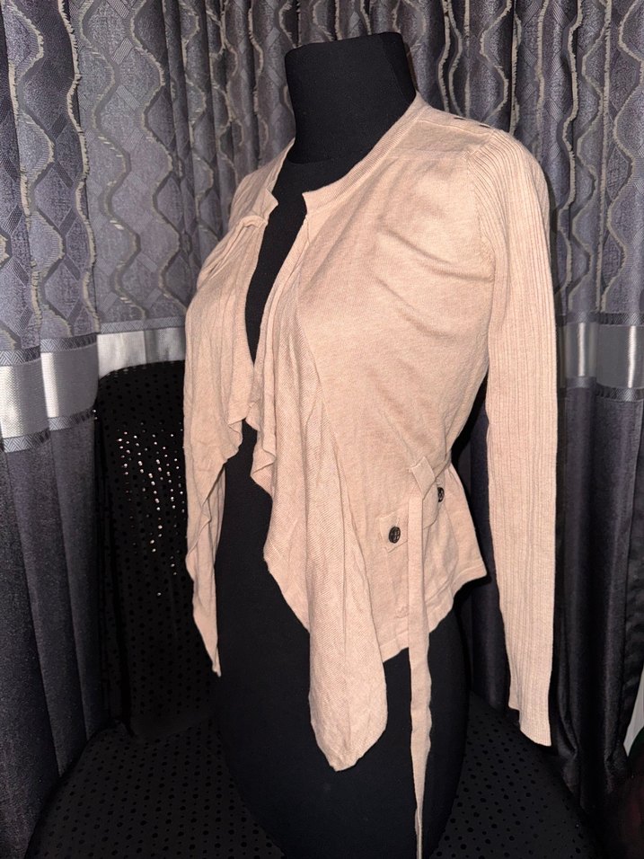 Koton Bej Kadın Süet Salaş Hırka - Görsel 5