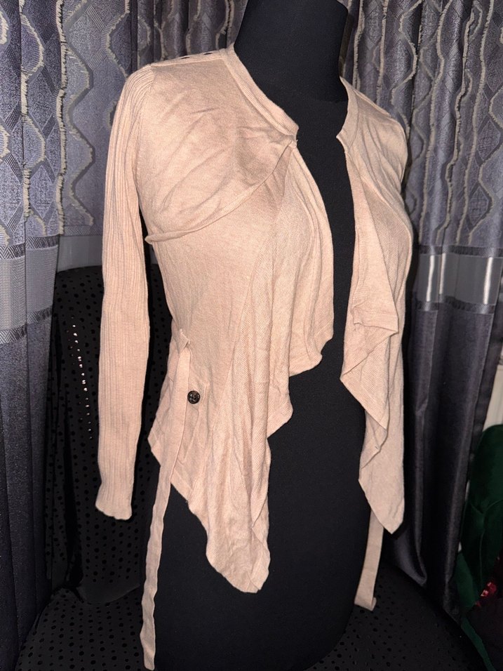 Koton Bej Kadın Süet Salaş Hırka - Görsel 3