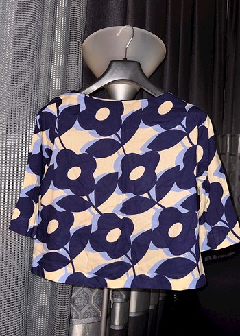 Çiçek Desenli Kısa Kadın Bluz - Görsel 5