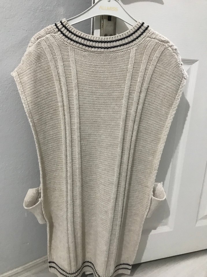 Bohem Tarz Gri Triko Kadın Süveter - Görsel 2