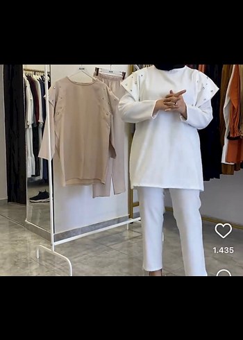 Ten rengi Kadın Midi Takım, Uzun Kollu, Regular Fit - Görsel 2